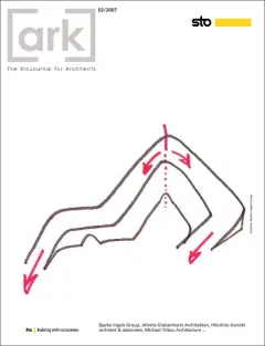 Cover of [ark] magazine No.02-2007: Sketch of Ski Resort in Trysil, Norway, 'Schussing through the hotel foyer' by Bjarke Ingels Group