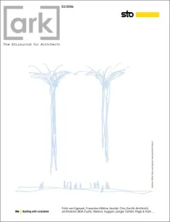 Cover of [ark] magazine No.03-2006: Sketch of 'Memory for the future / Foyer and Lecture Hall in Leipzig University' by Erick van Egeraat associated architects