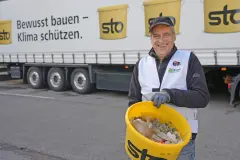 The buckets were quickly filled with collected plastic and paper waste