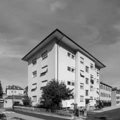 View of original building at Via Aslago, before renovation and vertical extension